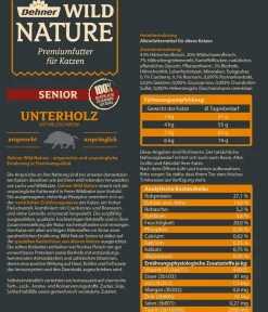 Dehner Wild Nature Trockenfutter Katze - Trockenfutter für Katzen Unterholz Senior, Wildschwein