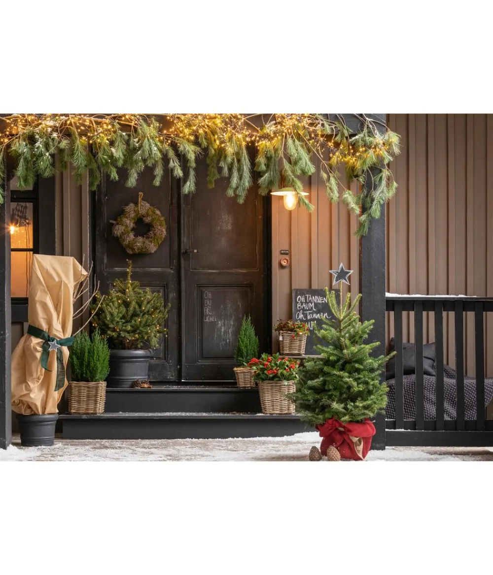 Dehner Pflanzenfolien & Ernteschutz|Mehr Blumentopfzubehör - Winterschutz Jute-Dekoband, ca. L300/B6 cm Dunkelgrün