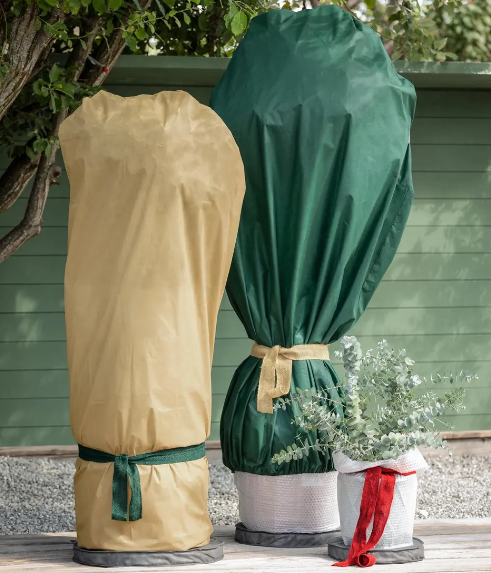 Dehner Pflanzenfolien & Ernteschutz|Mehr Blumentopfzubehör - Winterschutz Jute-Dekoband, ca. L300/B6 cm Dunkelgrün