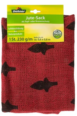 Dehner Pflanzenfolien & Ernteschutz|Mehr Blumentopfzubehör - Winterschutz Jute-Sack mit Relief Rot