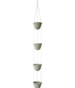 Dehner Blumenampeln & -Schalen > Zement-Hängetopf mit Kordel, rund, ca. H368 cm