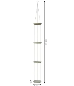 Dehner Blumentopf Untersetzer|Blumenampeln & -Schalen - Zement-Hängeuntersetzer mit Kordel, rund, ca. H350 cm Grau