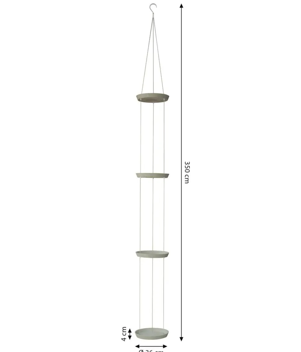 Dehner Blumentopf Untersetzer|Blumenampeln & -Schalen - Zement-Hängeuntersetzer mit Kordel, rund, ca. H350 cm Grau