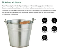Dehner Zinkeimer mit Henkel, Silber Online