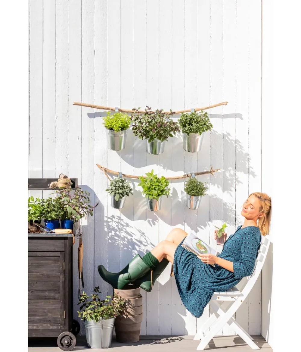 Dehner Pflanzkübel & Blumenkästen|Blumentöpfe & Übertöpfe > Zinktopf mit Bügelhalter, rund