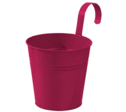 Dehner Zinktopf mit Bügelhalter, rund Pink New