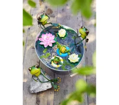 Dehner Mehr Gartendekoration|Blumenampeln & -Schalen - Zink-Wanne mit Holzgriffen, oval, , ca. B55/H19/T42 cm Silber
