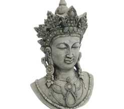 Denscho Beton-Buddha Büste, 20 x 12 x 29 cm Grau Clearance