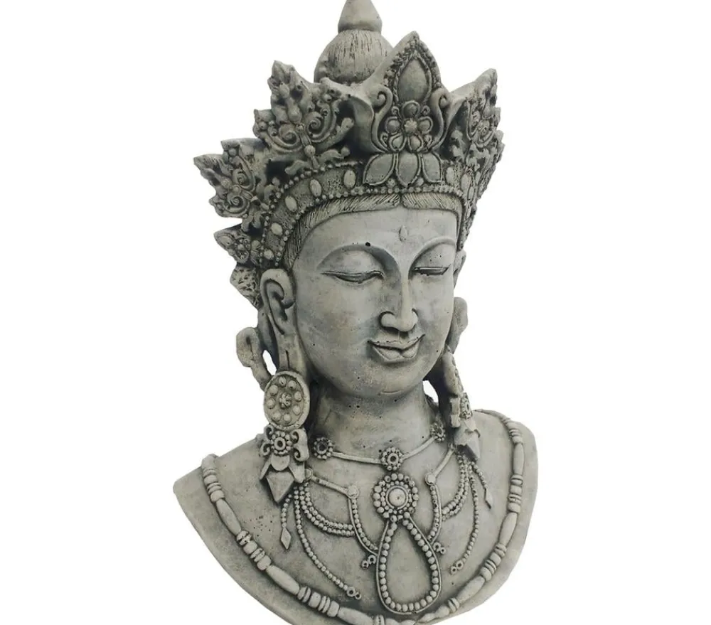 Denscho Beton-Buddha Büste, 20 x 12 x 29 cm Grau Clearance
