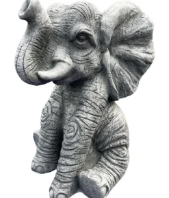 Denscho Steinfigur Lustiger Elefant, ca. H30 cm Grau