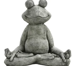 Denscho Gartenzwerge & Gartenfiguren > Stein-Frosch Joga, 30 x 53 x 50 cm