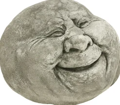 Denscho Gartenzwerge & Gartenfiguren > Stein-Gesicht lachend, 18 x 20 x 12 cm
