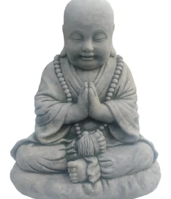 Denscho Gartenzwerge & Gartenfiguren > Stein-Mönch auf Kissen, ca B35/H23/T33 cm