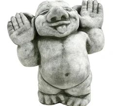 Denscho Gartenzwerge & Gartenfiguren > Stein-Troll Hände hoch, 13 x 19 x 25 cm