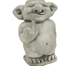 Denscho Stein-Troll Stinkefinger, 14 x 19 x 25 cm Grau Hot