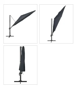 derby Pendelschirm Ravenna, rund, ca. Ø400 cm Dunkelgrau Online