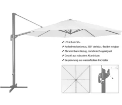 derby Sonnenschirme - Pendelschirm Ravenna, rund, ca. Ø400 cm Creme
