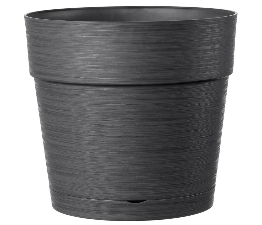 Deroma Blumentöpfe & Übertöpfe - Kunststoff-Topf Vaso Save, rund Anthrazit