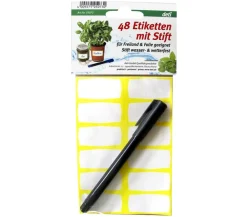 deti Anzucht Zubehör - Gärtnerstift mit 48 selbstklebenden Etiketten, wasserfest Schwarz
