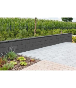 DIEPHAUS Steine & Terrassenplatten - Abdeckplatte LISCO mit Glimmer, 45 x 22,5 x 5 cm Dunkelgrau