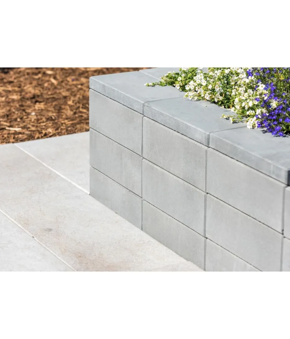 DIEPHAUS Steine & Terrassenplatten - Mauerstein LISCO mit Glimmer Hellgrau