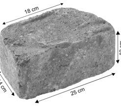 DIEPHAUS Mauerstein, 18/25 x 14 x 10 cm Grau Discount