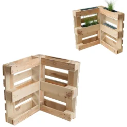 Dio Pflanzkübel & Blumenkästen|Blumentöpfe & Übertöpfe - Metall-Pflanzkasten verzinkt für Palettenholz-Möbel, rechteckig, , ca. B35,5/H12/T12,5 cm Silber