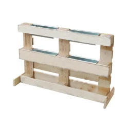 Dio Pflanzkübel & Blumenkästen|Blumentöpfe & Übertöpfe - Metall-Pflanzkasten verzinkt für Palettenholz-Möbel, rechteckig, , ca. B35,5/H12/T12,5 cm Silber
