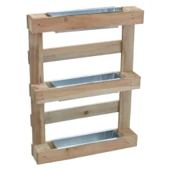 Dio Pflanzkübel & Blumenkästen|Blumentöpfe & Übertöpfe - Metall-Pflanzkasten verzinkt für Palettenholz-Möbel, rechteckig, , ca. B35,5/H12/T12,5 cm Silber