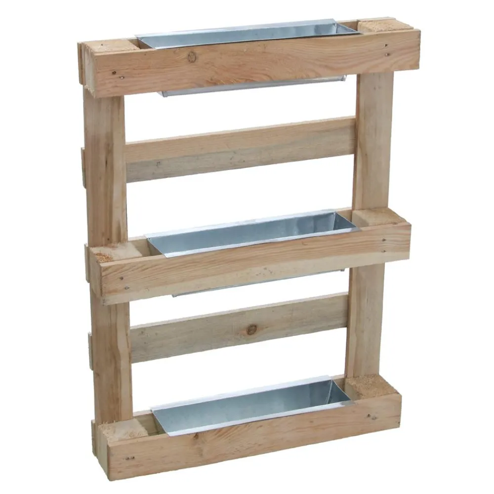 Dio Pflanzkübel & Blumenkästen|Blumentöpfe & Übertöpfe - Metall-Pflanzkasten verzinkt für Palettenholz-Möbel, rechteckig, , ca. B35,5/H12/T12,5 cm Silber