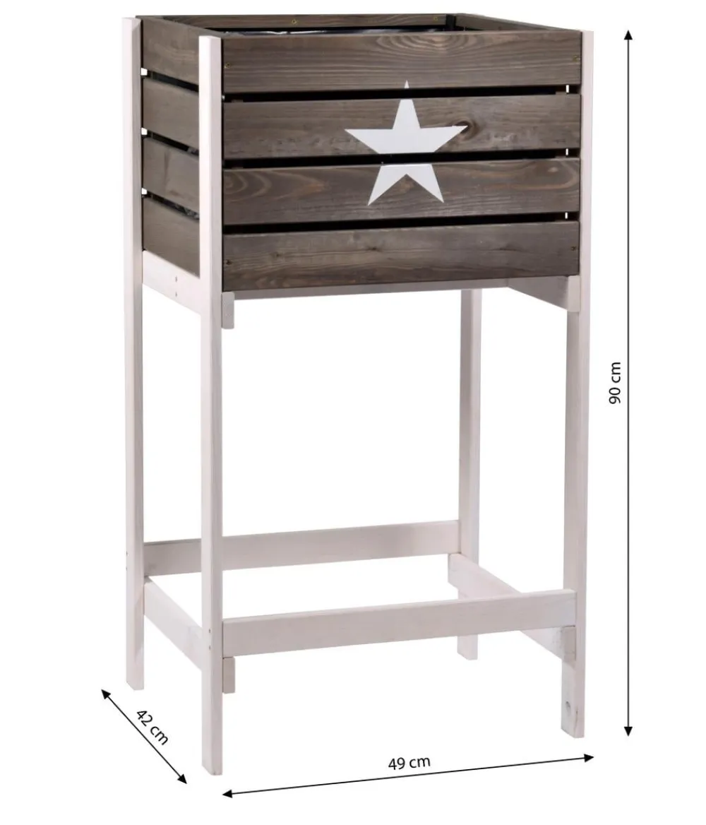 dobar® Dobar Holz-Hochbeet Obstkiste, ca. B49/H90/T42 cm Dunkelgrau Discount