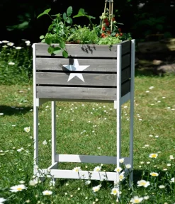dobar® Dobar Holz-Hochbeet Obstkiste, ca. B49/H90/T42 cm Dunkelgrau Discount