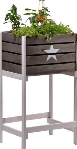 dobar® Dobar Holz-Hochbeet Obstkiste, ca. B49/H90/T42 cm Dunkelgrau Discount