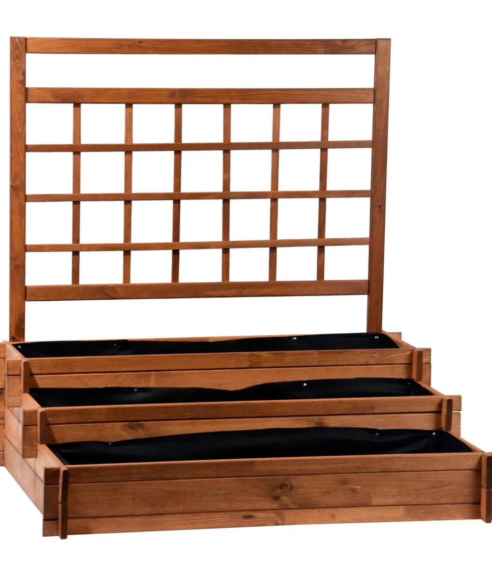 dobar® dobar Holz-Hochbeet Peru mit Rankspalier, ca. B110/H115/T88 cm Braun Clearance