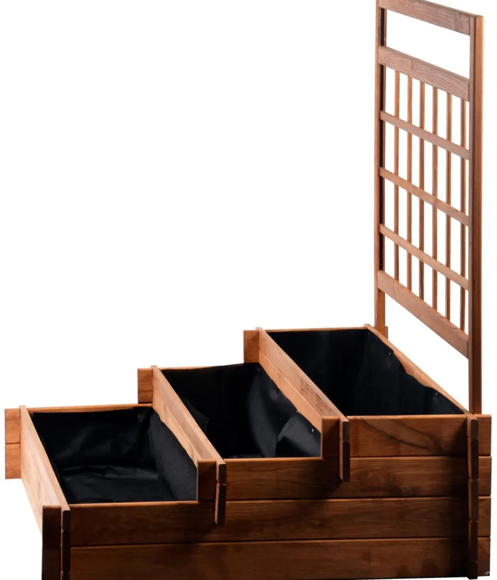 dobar® dobar Holz-Hochbeet Peru mit Rankspalier, ca. B110/H115/T88 cm Braun Clearance