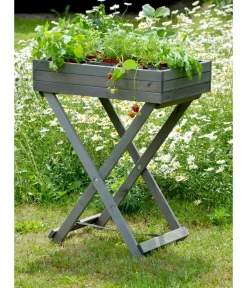 dobar® dobar Holz-Kräutertisch klappbar, ca. B58/H75/T38 cm Dunkelgrau Online