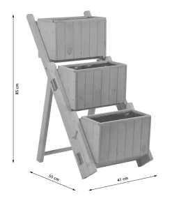 dobar® dobar Holz-Pflanztreppe klappbar, ca. B41/H85/T55 cm Hellgrün