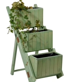 dobar® dobar Holz-Pflanztreppe klappbar, ca. B41/H85/T55 cm Hellgrün