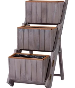 dobar® Blumentreppen|Blumenbänke - dobar Holz-Pflanztreppe klappbar, ca. B41/H85/T55 cm Dunkelgrau