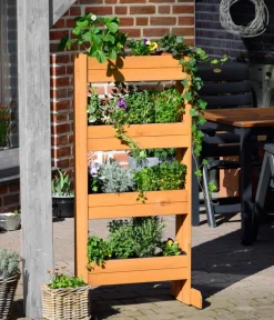 dobar® dobar Holz-Vertikalbeet mit 4 Pflanzkästen, , ca. B55/H125/T40 cm Braun Hot