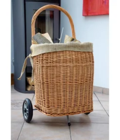 dobar® Mehr Haushaltshelfer - dobar Kaminholzwagen, ca. B45/H93/T43 cm Braun