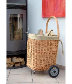 dobar® Mehr Haushaltshelfer - dobar Kaminholzwagen, ca. B45/H93/T43 cm Braun
