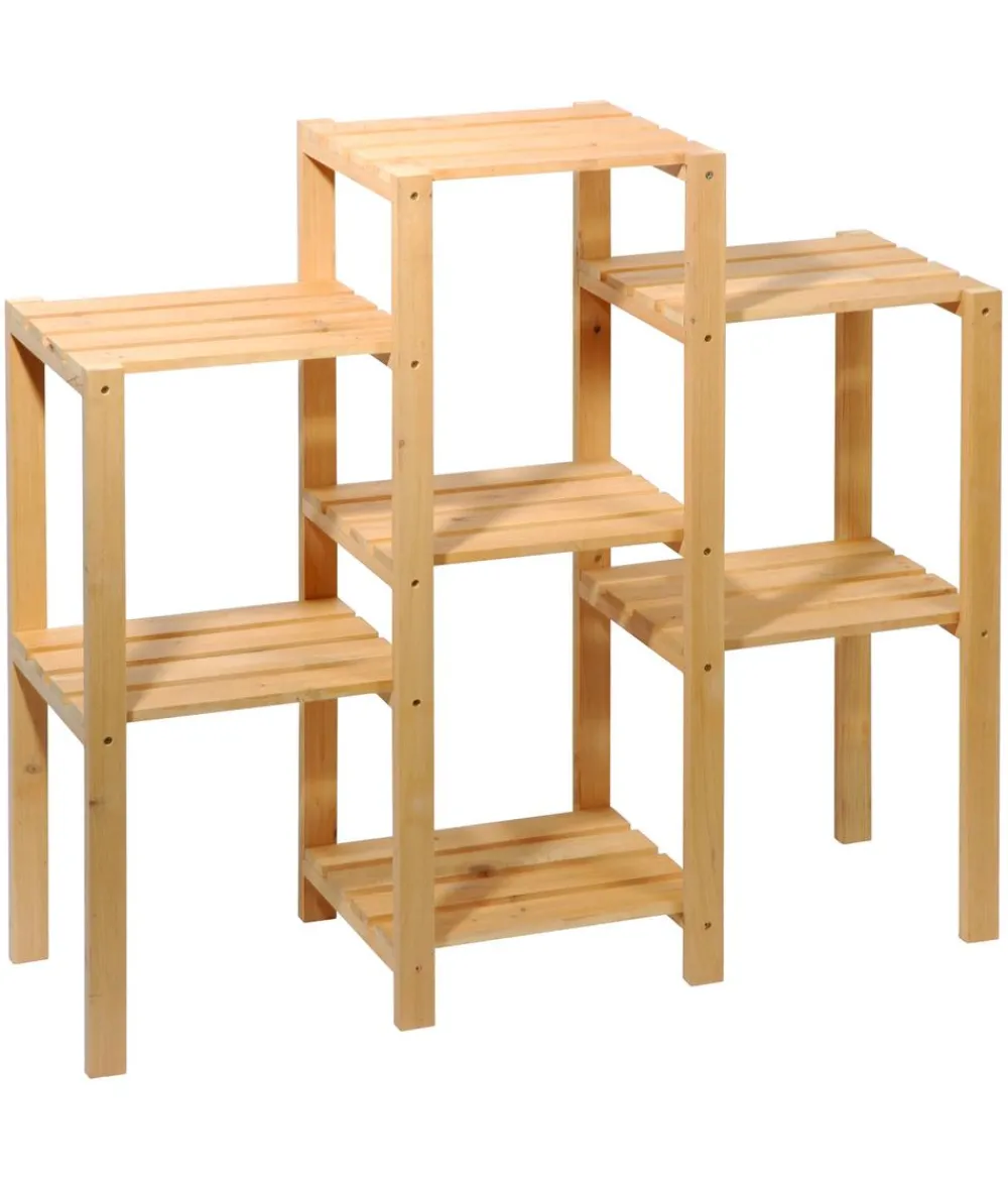dobar® dobar Kiefernholz-Blumenregal 7-flächig, natur, ca. B97/87/T31 cm Hellbraun