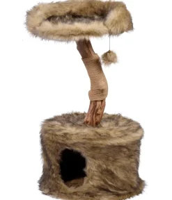 dobar® petlife Kratzbäume & Kratzmöbel - Design-Katzenmöbel Ruby, ca. B45/H88/T45 cm Braun