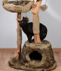 dobar® petlife Design-Katzenmöbel Tony, ca. B60/H111/T45 cm Braun