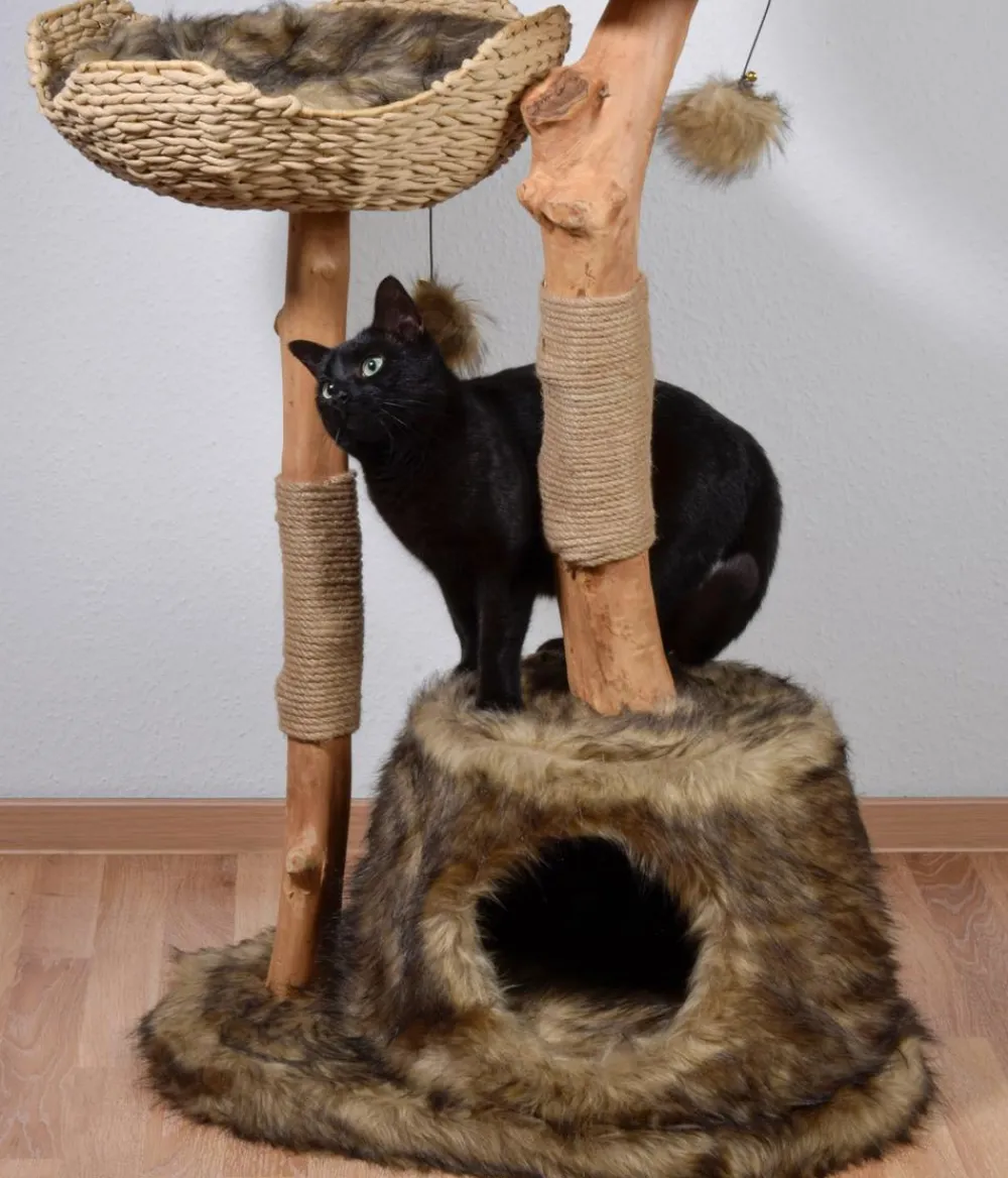 dobar® petlife Design-Katzenmöbel Tony, ca. B60/H111/T45 cm Braun
