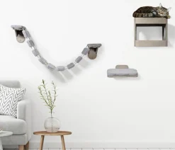 dobar® petlife Mehr Schlaf- & Kratzmöbel > Katzenmöbelset, inkl. Leiter, Höhle und Liegefläche, 3-teilig