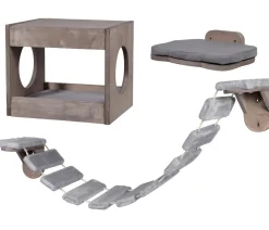 dobar® petlife Mehr Schlaf- & Kratzmöbel > Katzenmöbelset, inkl. Leiter, Höhle und Liegefläche, 3-teilig