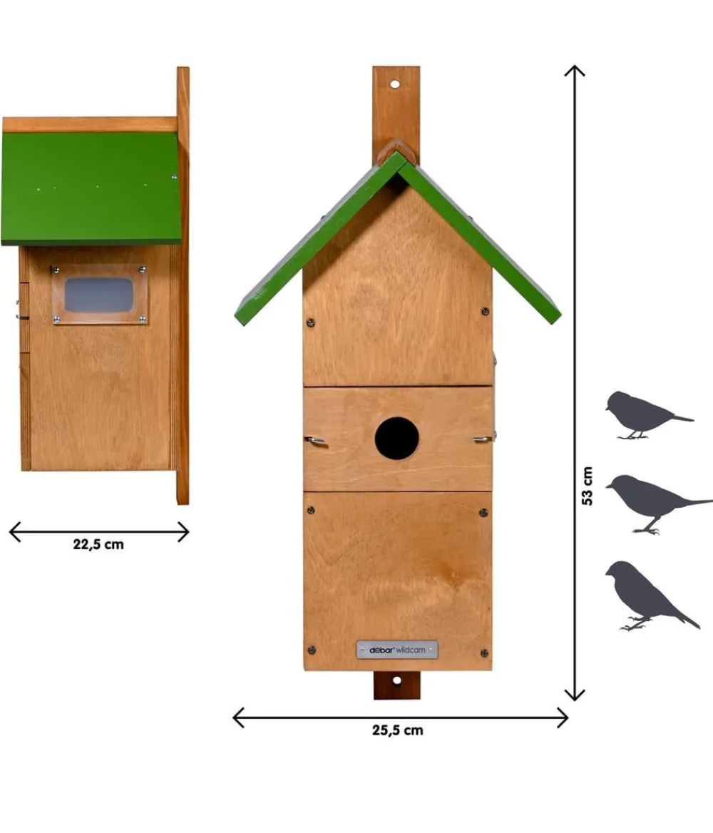dobar® wildlife Nistkästen - Nistkasten Karsten, inkl. Kamera, ca. B22,5/H53/T25,5 cm