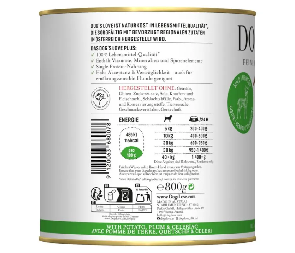 DOG'S LOVE Nassfutter Hund > Nassfutter für Hunde Adult, 6 x 800 g
